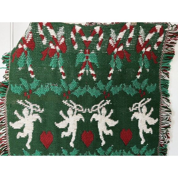 Hayim Company X-Mas Tapestry Throw 22" X 40" Christmas Carol Design Vintage - Picture 2 of 6